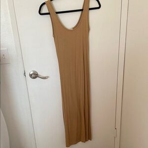 Elegant Tan Sleeveless Dress